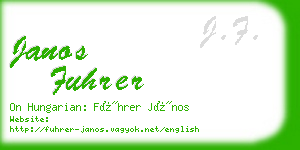 janos fuhrer business card